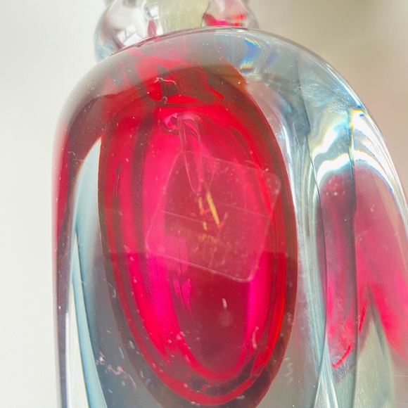 Vintage MURANO Perfume Bottle: Sommerso Effect, Etched "Luigi Onesto" Signature - Picture 13 of 17